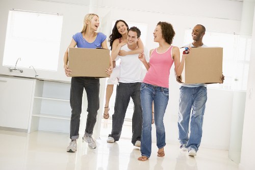 House movers helping a family move in Harrow