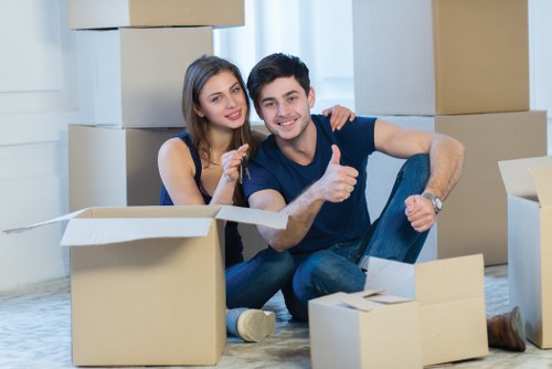 Household items prepared for a local move in Harrow